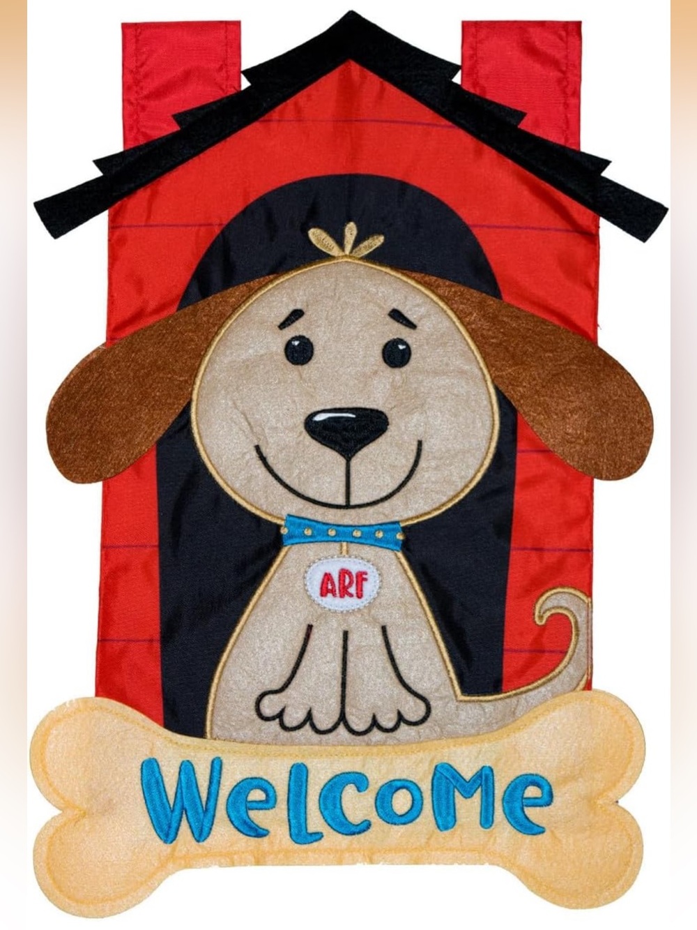 Welcome Dog House Garden Flag